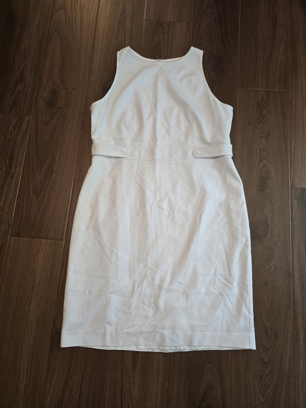 Ann Taylor White Sleeveless Sheath Dress